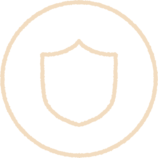 A shield icon inside a circle, representing protection or security.