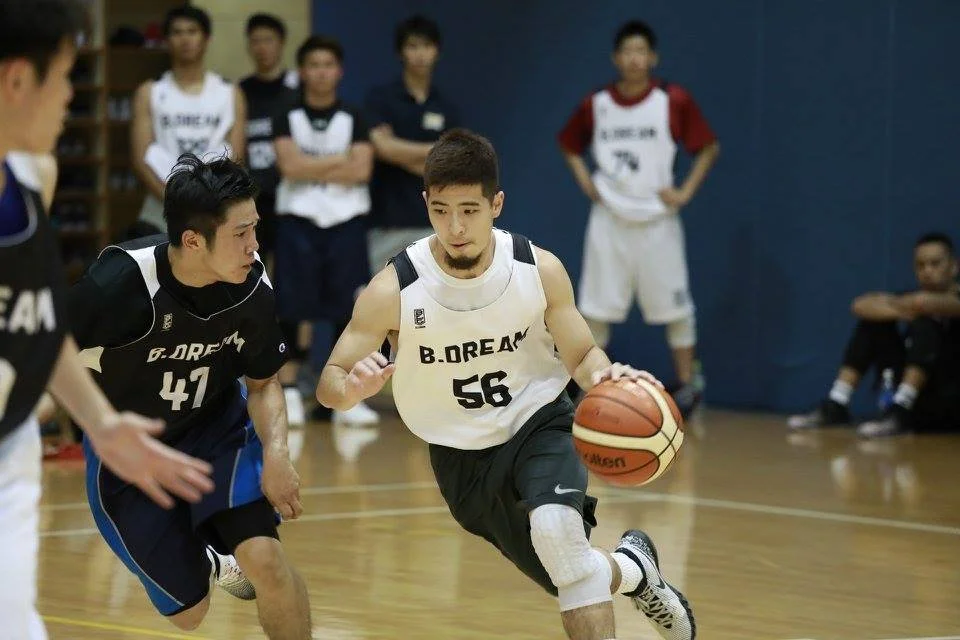 Asian basketball player during tryouts at the Japanese  BLeague tryouts