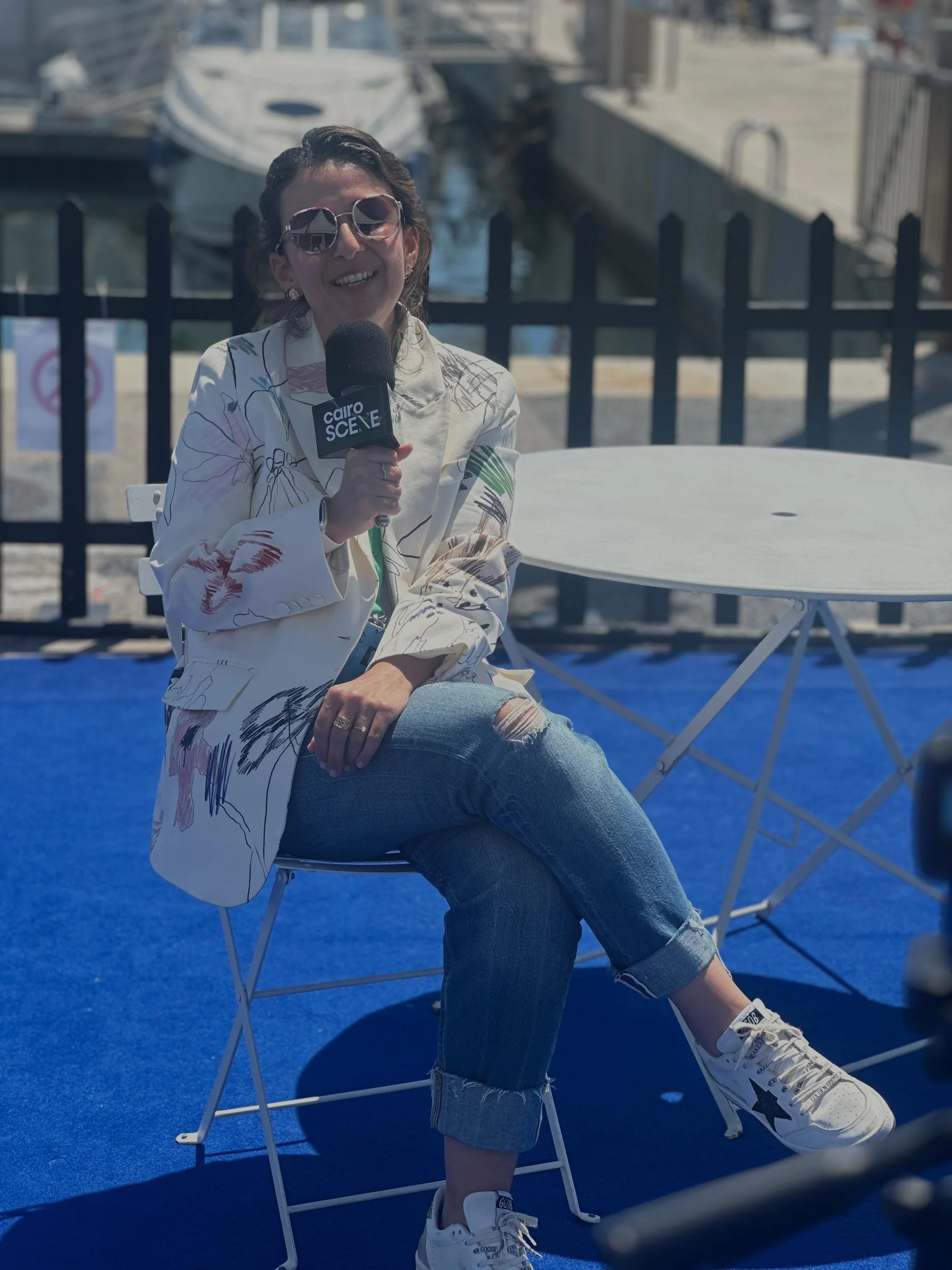 Our CEO and Creative Director speaking about The Station with @cairoscene at the Egyptian Pavilion in Cannes Film Festival.