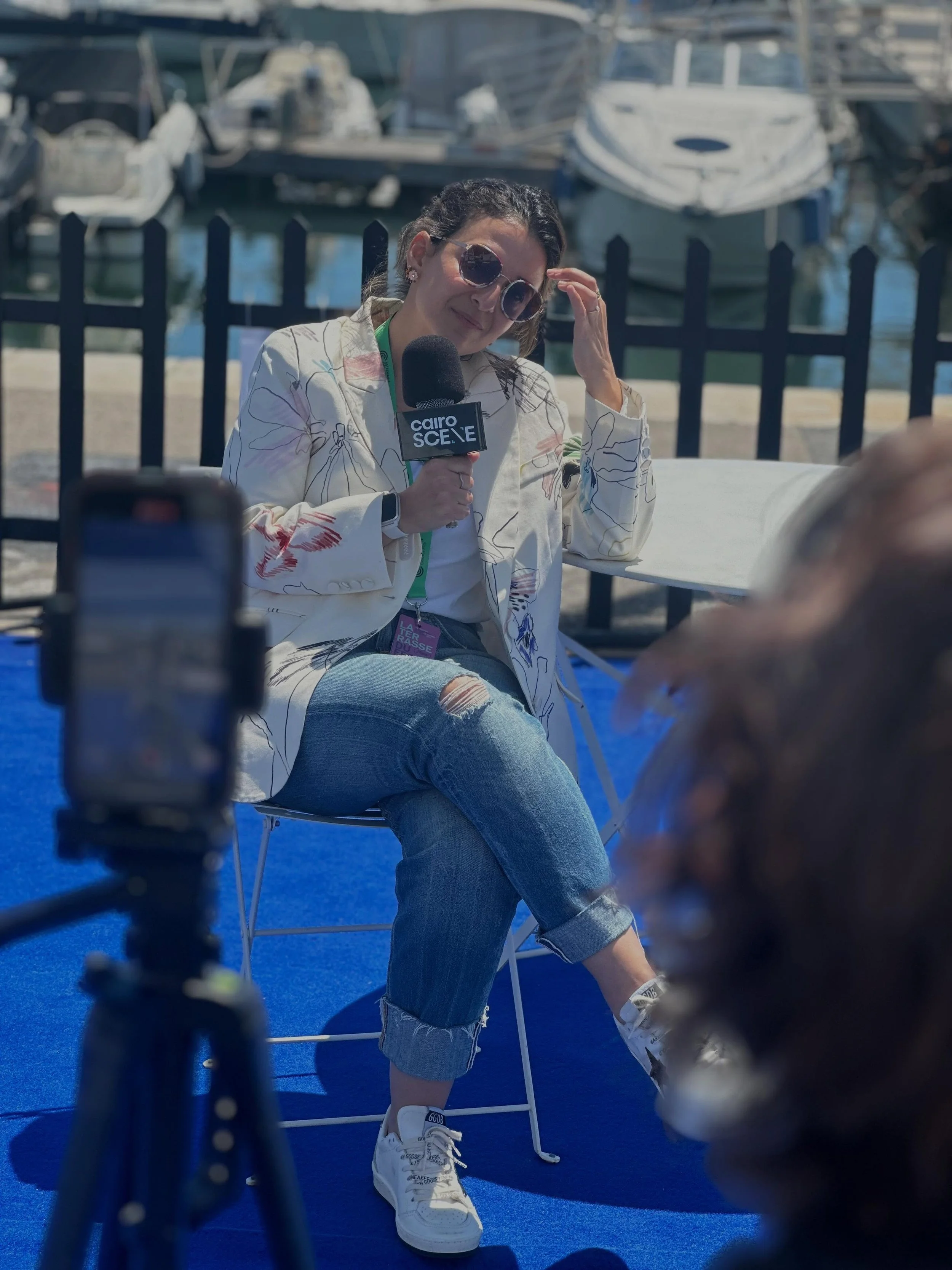 Our CEO and Creative Director speaking about The Station with @cairoscene at the Egyptian Pavilion in Cannes Film Festival.