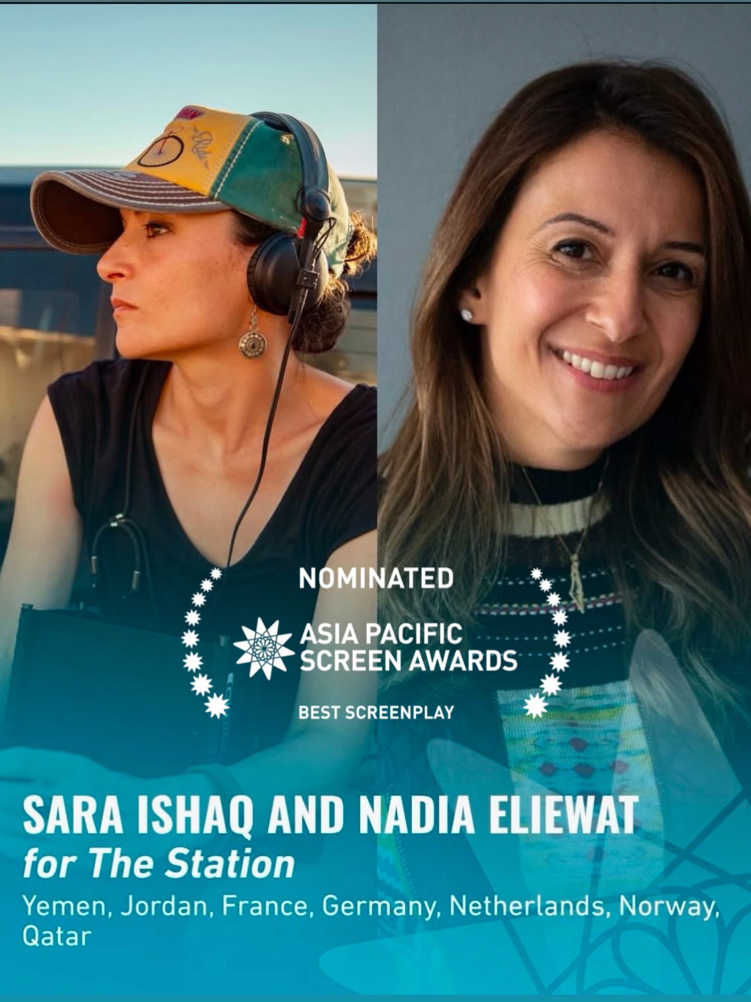 ✨ Best Screenplay Nomination at the 19th Asia Pacific Screen Awards! ✨

We&rsquo;re incredibly happy to see Sara Ishaq and Nadia Eliewat nominated for Best Screenplay for The Station at the 19th Asia Pacific Screen Awards.

A wonderful recognition of