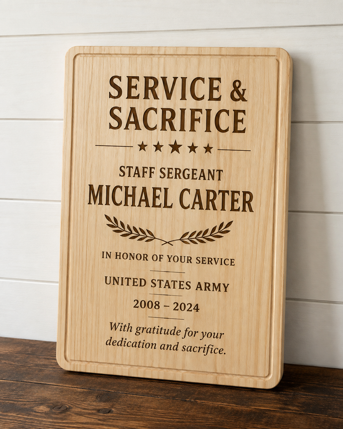 Service & Sacrifice Military Plaque