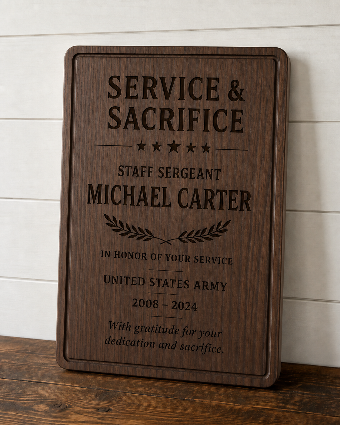 Service & Sacrifice Military Plaque