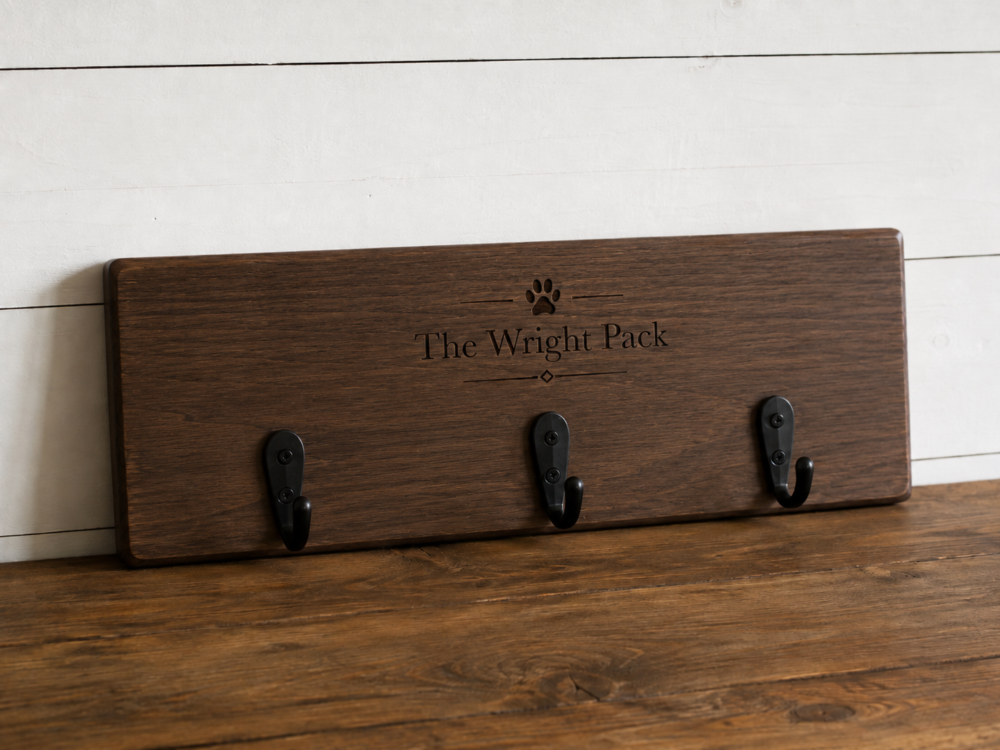 H&H Personalized Leash Station Large Dark Walnut.png