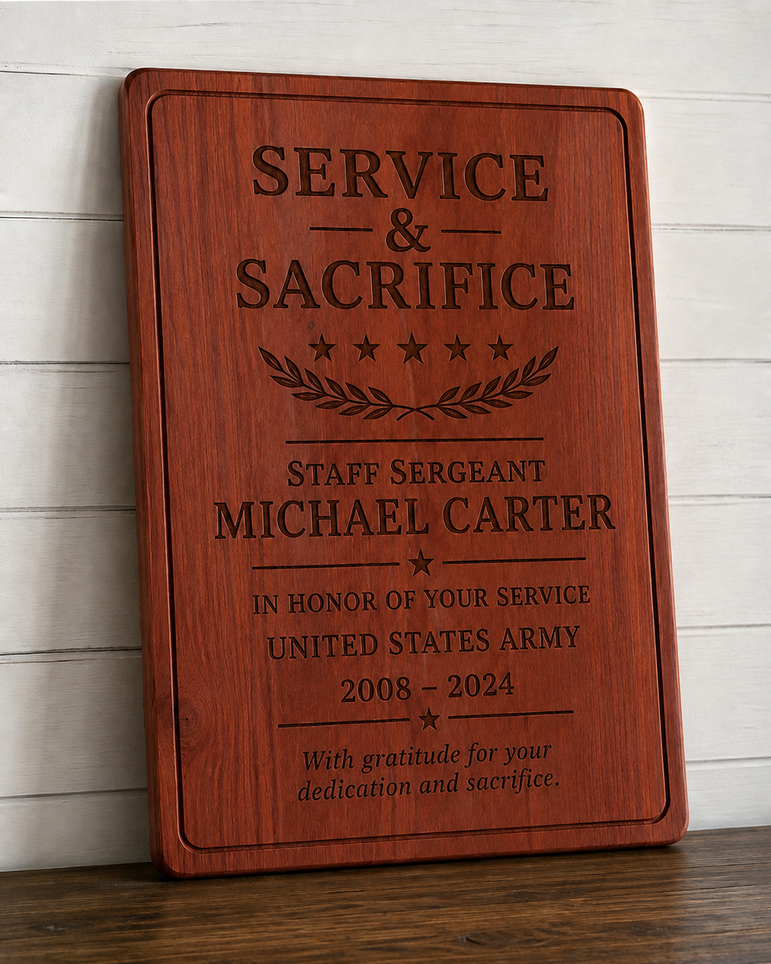 Service & Sacrifice Military Plaque