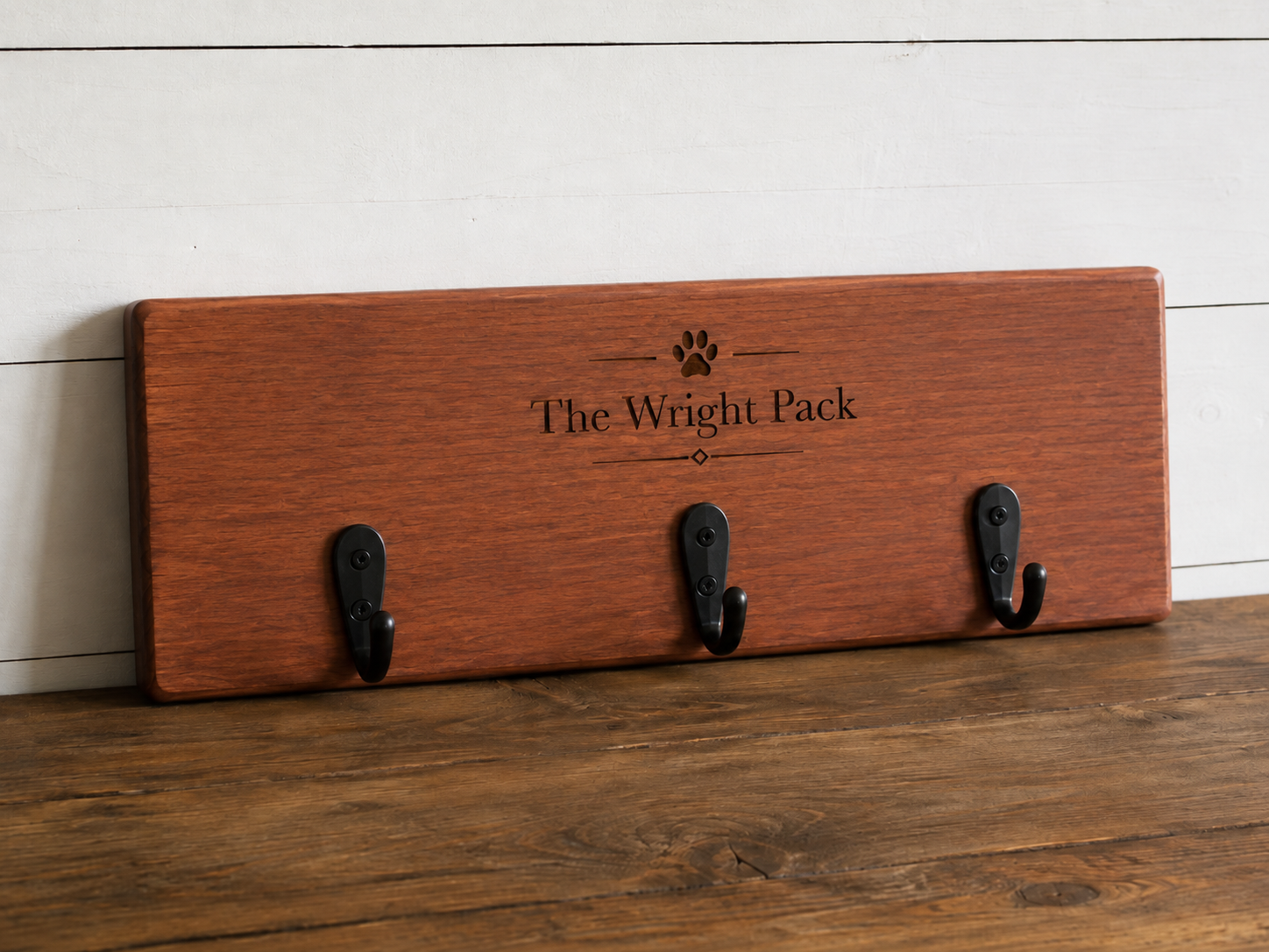 H&H Personalized Leash Station Small Dark Walnut.png