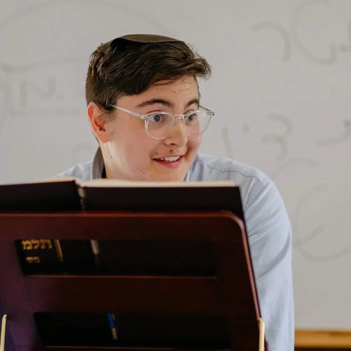 A photo of Laynie studying