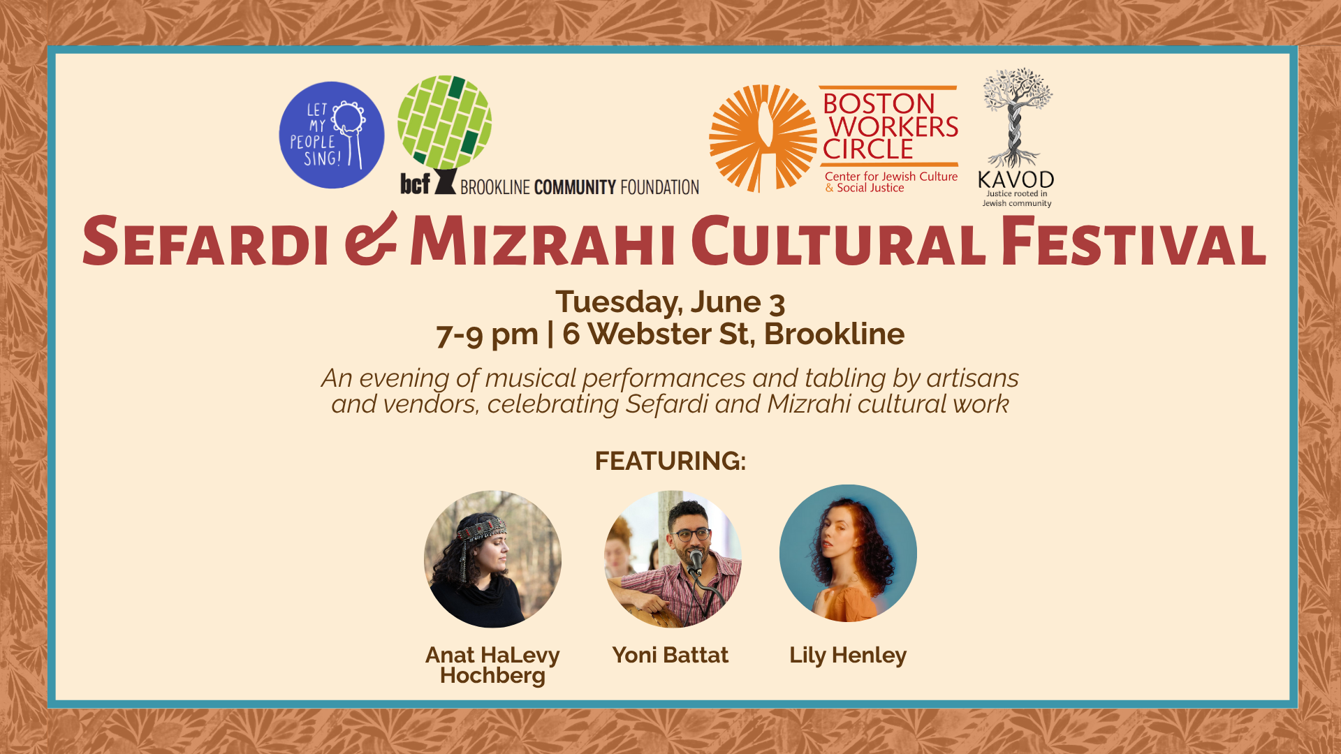 Boston Worker's Circle Sefardi &amp; Mizrahi Cultural Festival
