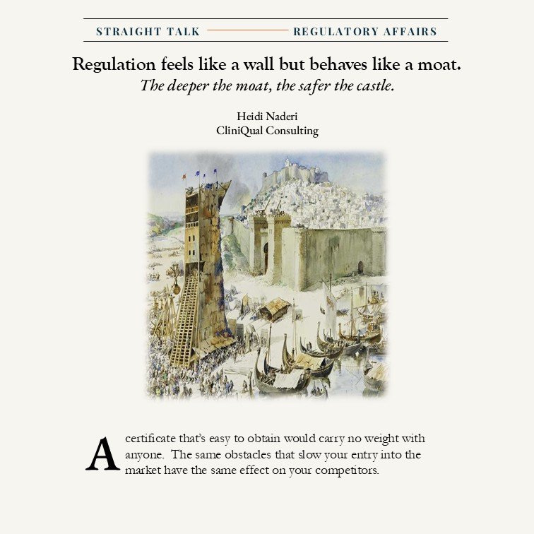 Regulation feels like a wall but behaves like a moat.