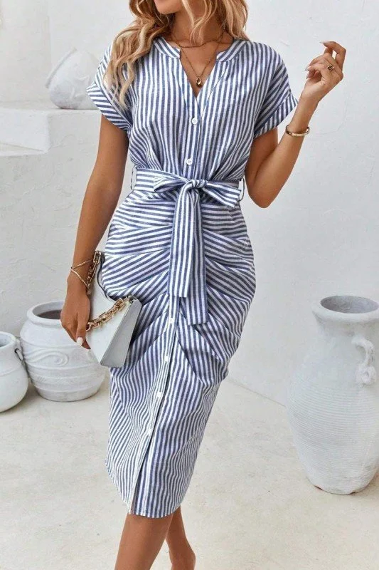 Blue Striped Button Up Dress.jpg