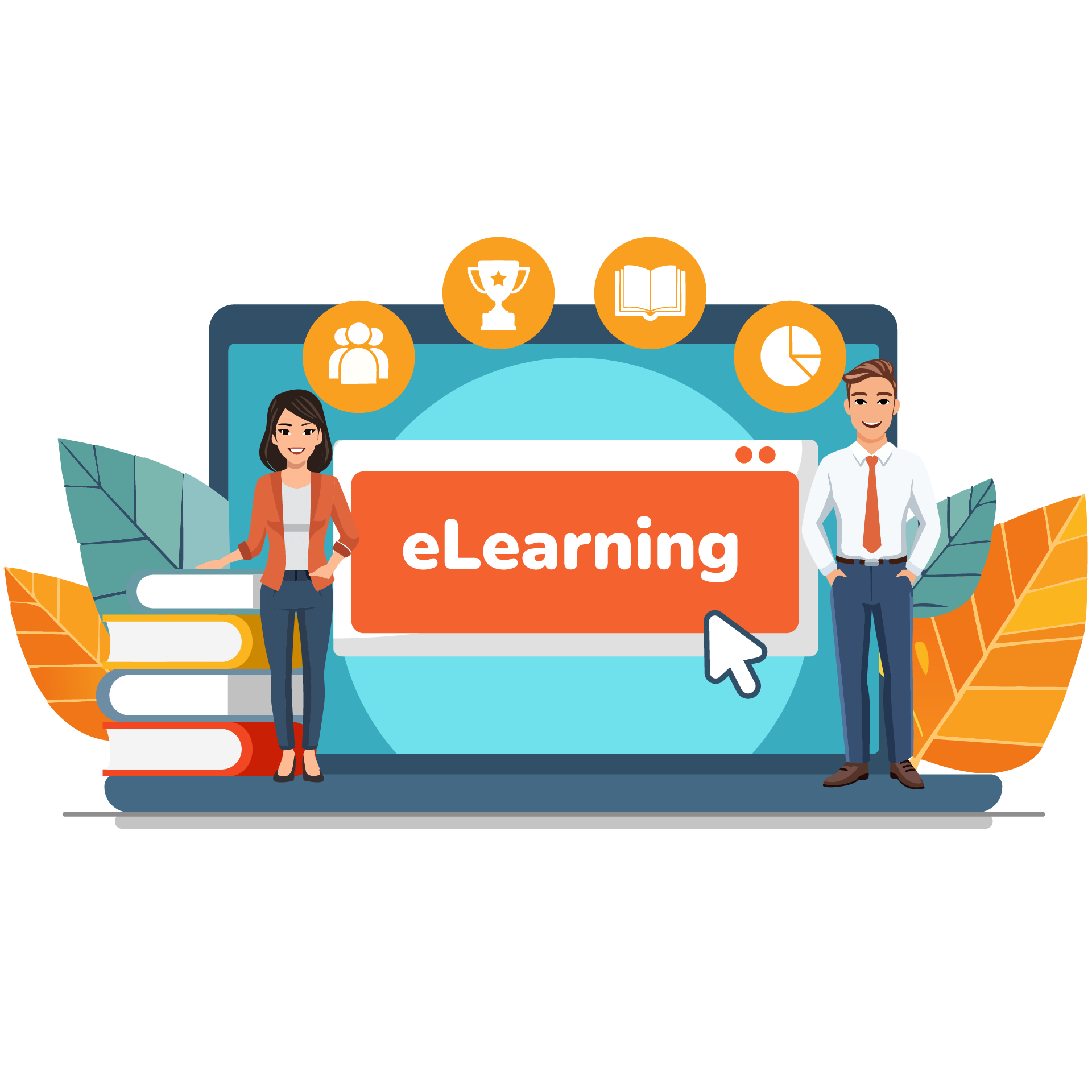 An image that used the AI-generated example as a starting point, fixing the spelling, people and adding descriptive icons.