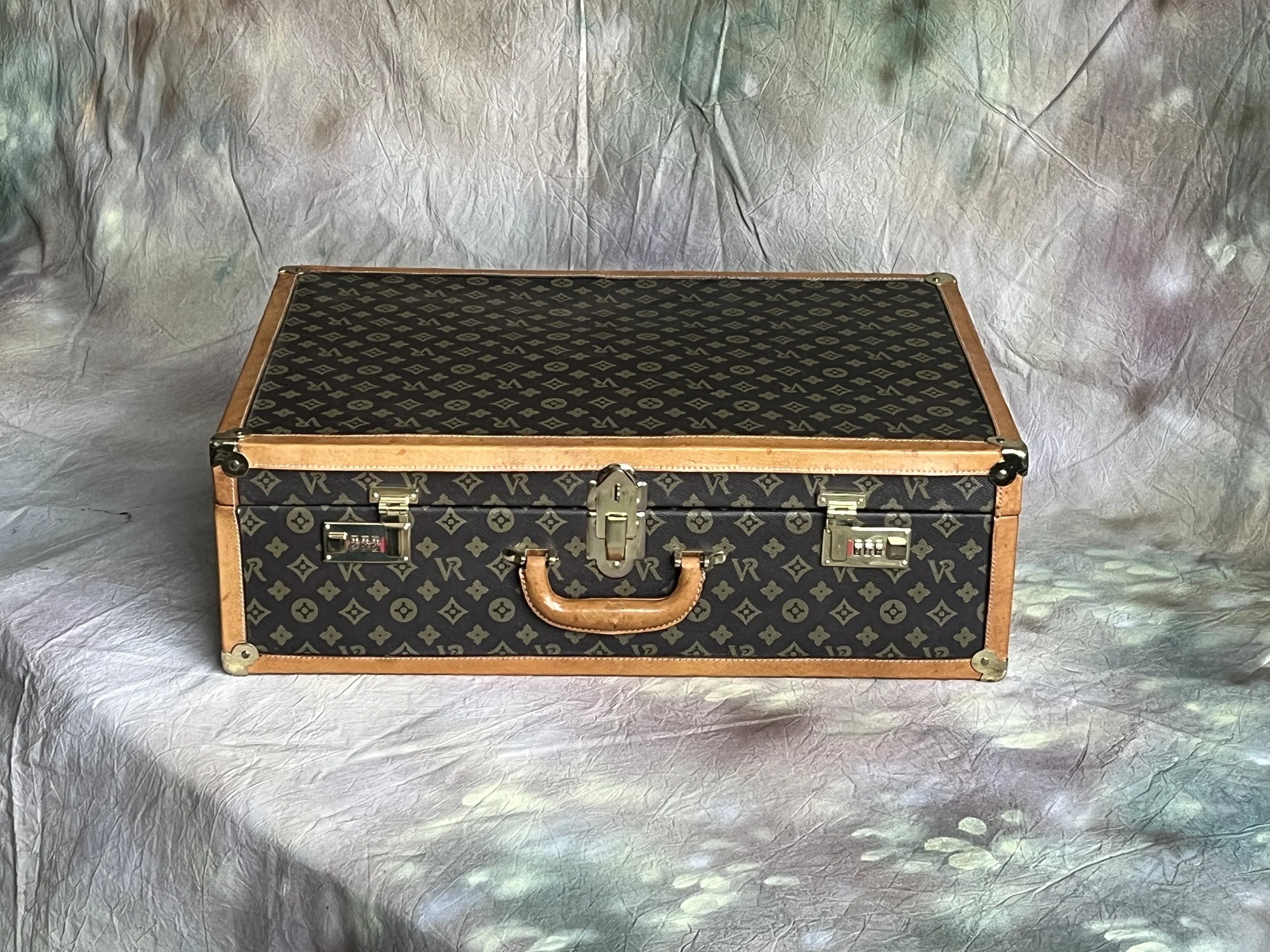 VR Diann Monogram Suitcase. Rare Mid‑Century Travel Case by the Sister Brand of Louis Vuitton