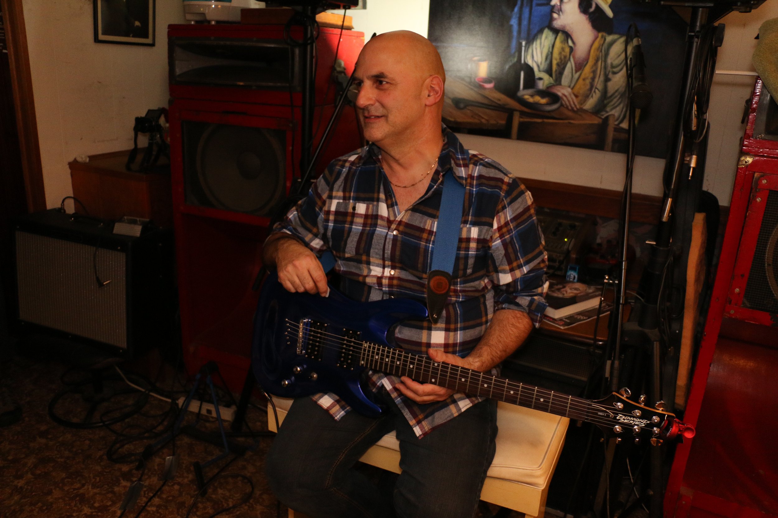 Ken's close friend and musician Jeff Wisted was always up for a jam.