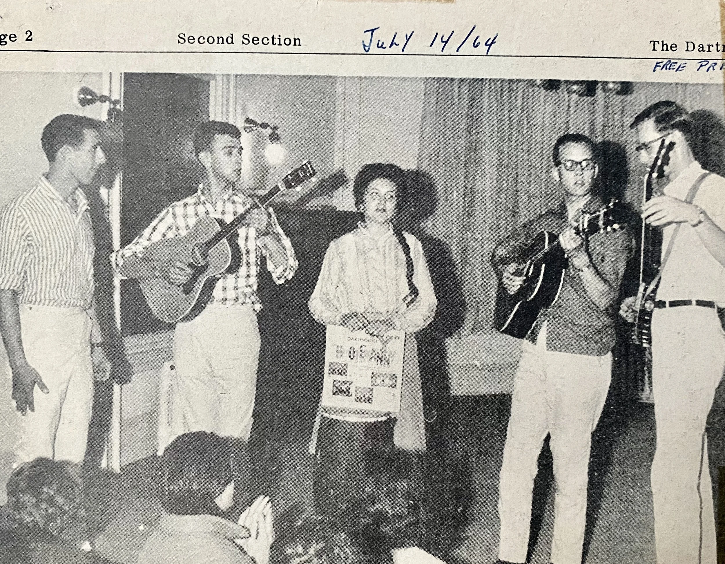 The Ramblers performing in Halifax with Patricia McKinnon. 1964.