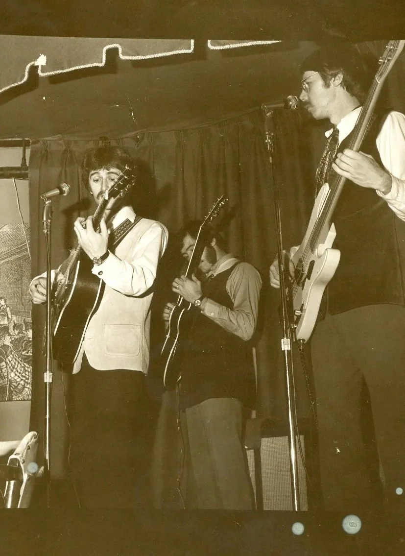 The Book of Tobias performing at Cafe Andre, Montreal circa 1969. L-R: Ken, Charlie Clark, Mike Waye.