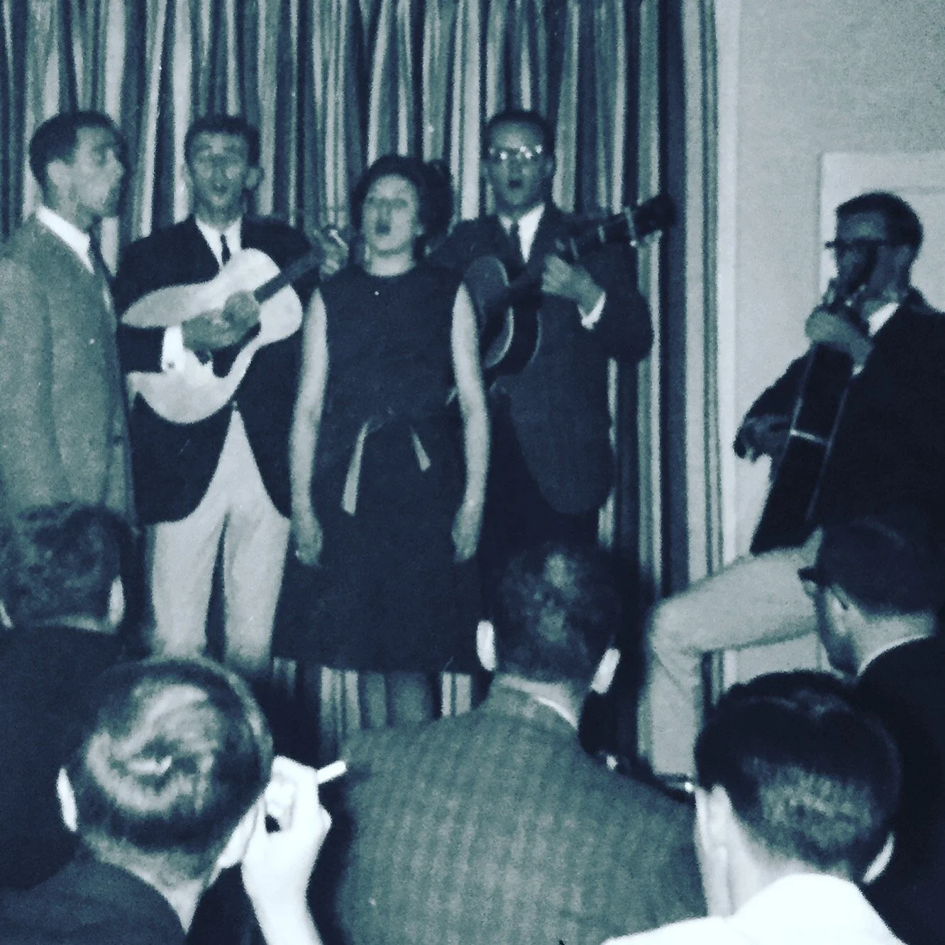 The Ramblers performing with Patricia McKinnon in Halifax. 1964.