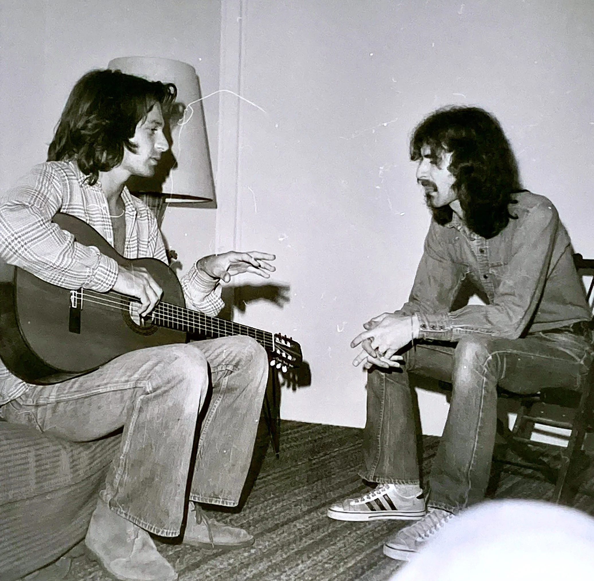 Ken with his friend and actor Michael Brandon at Michael's ranch. 1973.