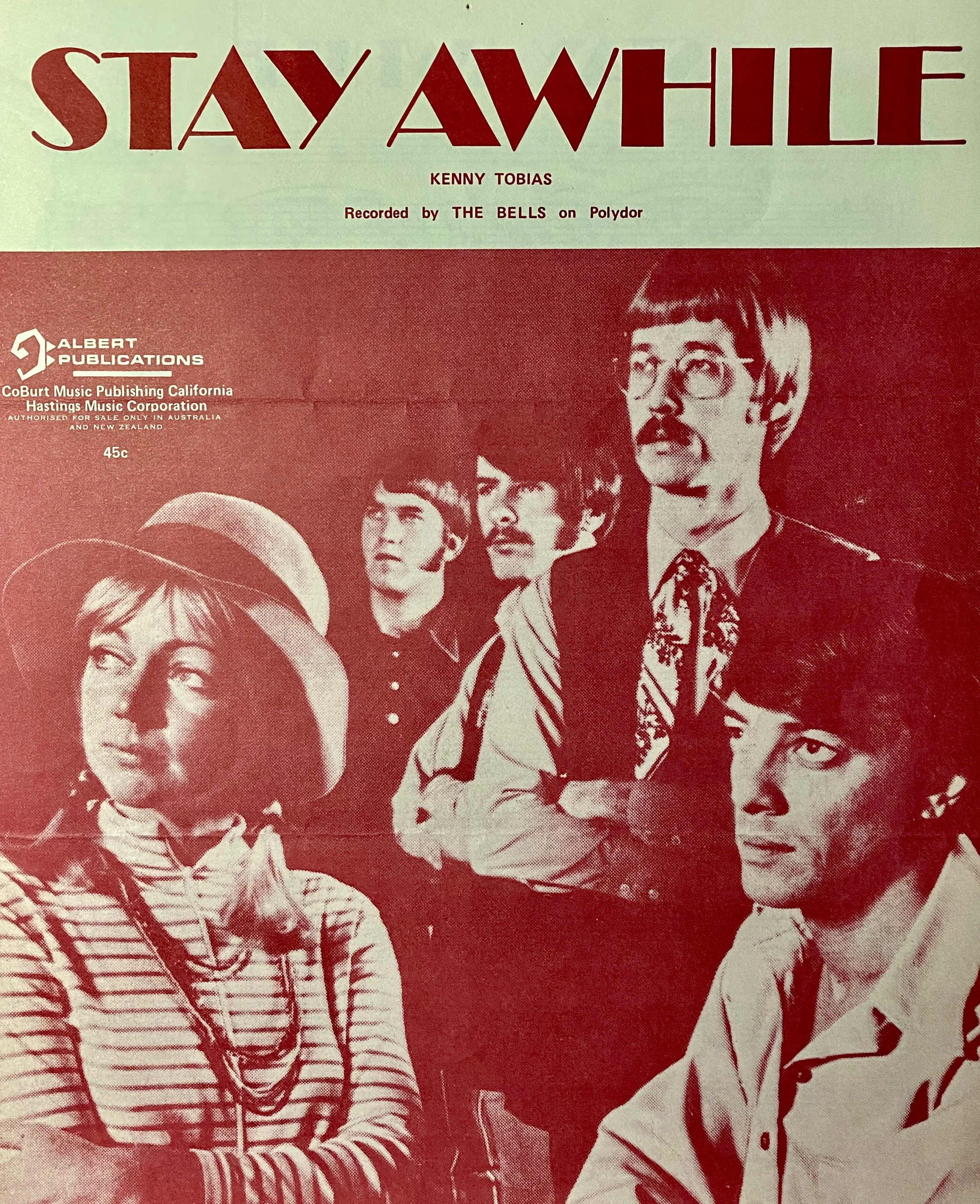 Cover of sheet music for Ken's song Stay Awhile.