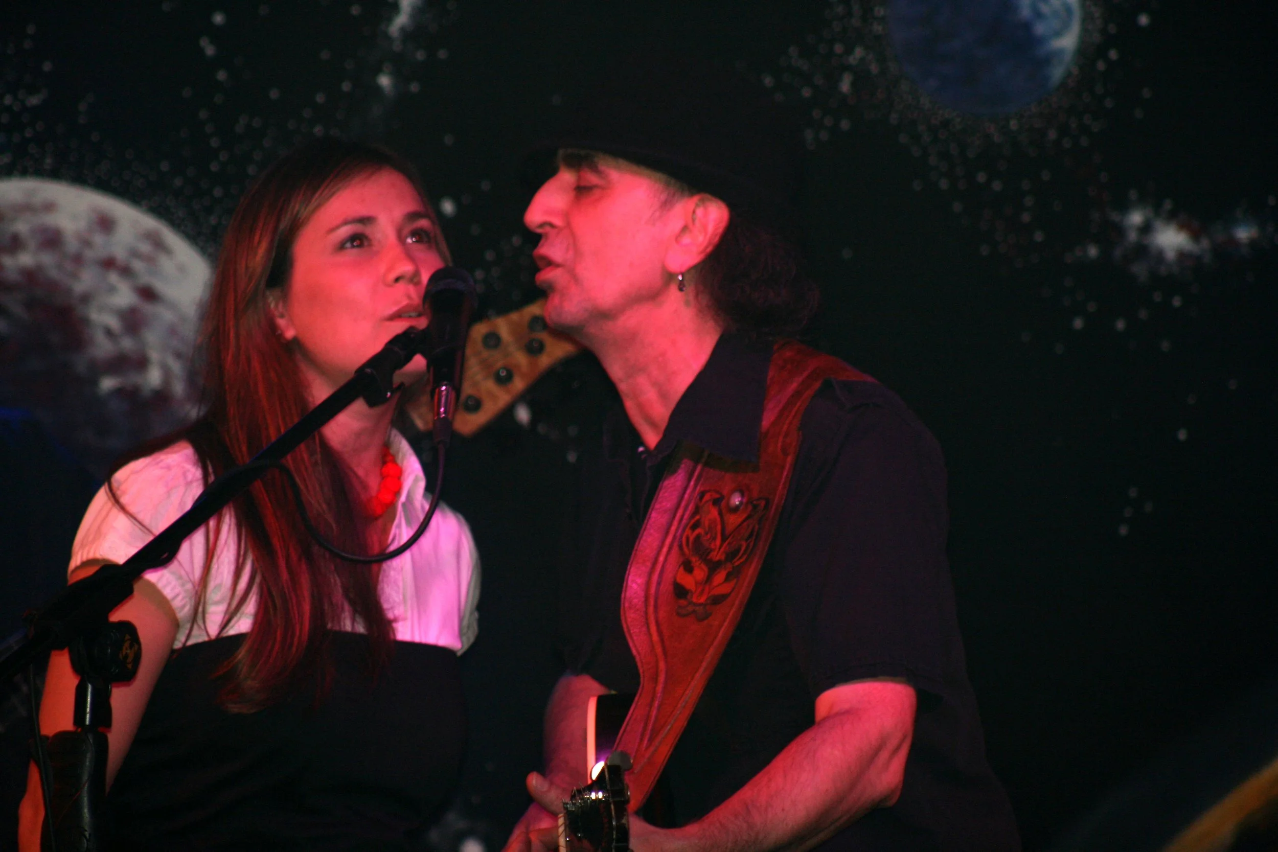 Jessica Rhaye and Ken singing Every Bit of Love at sold out show at Blue Olive in Saint John. 2008. photo: Tony Tobias