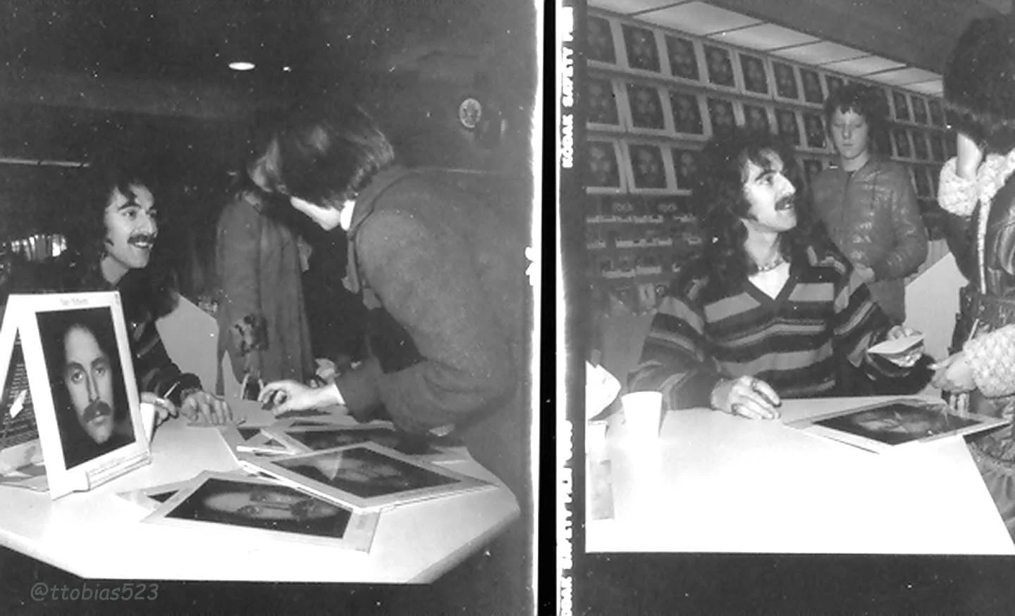 Ken signing autographs on the release of his album "Every Bit of Love" his first for Attic Records. 1974. photo: Tony Tobias.