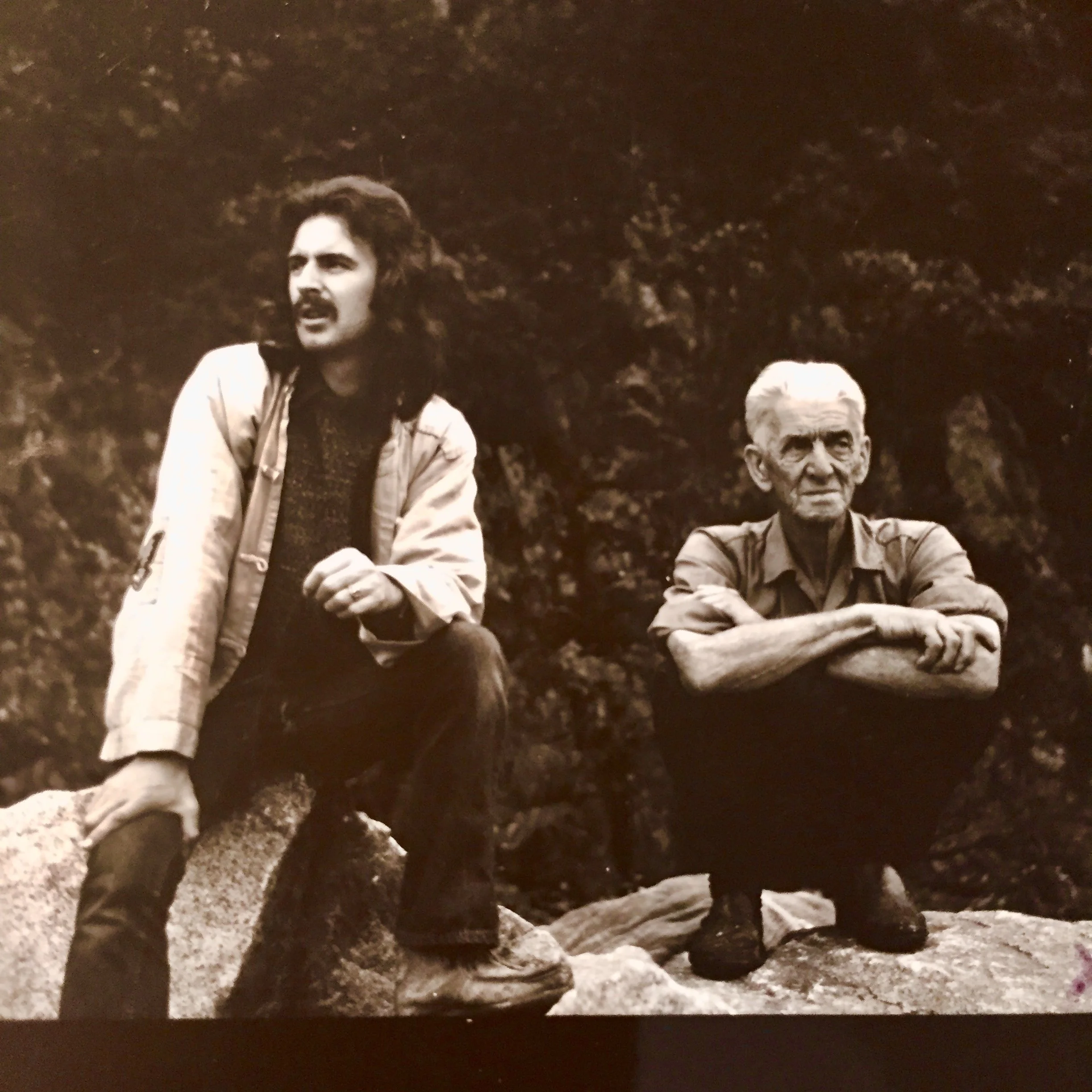 Ken with his Grandfather Owen Wright in Beaver Harbour. circa 1971.