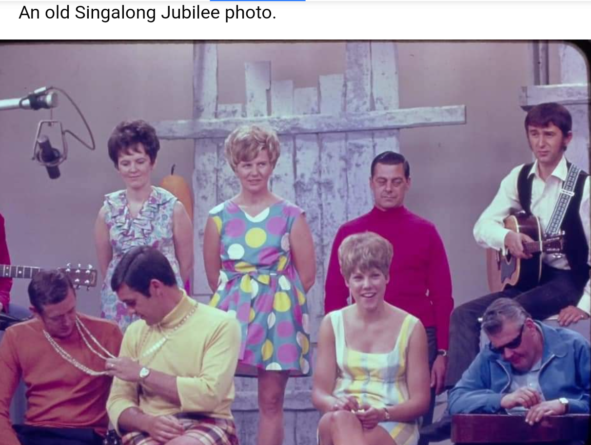 A few of the cast of Singalong Jubilee with Ken top right.