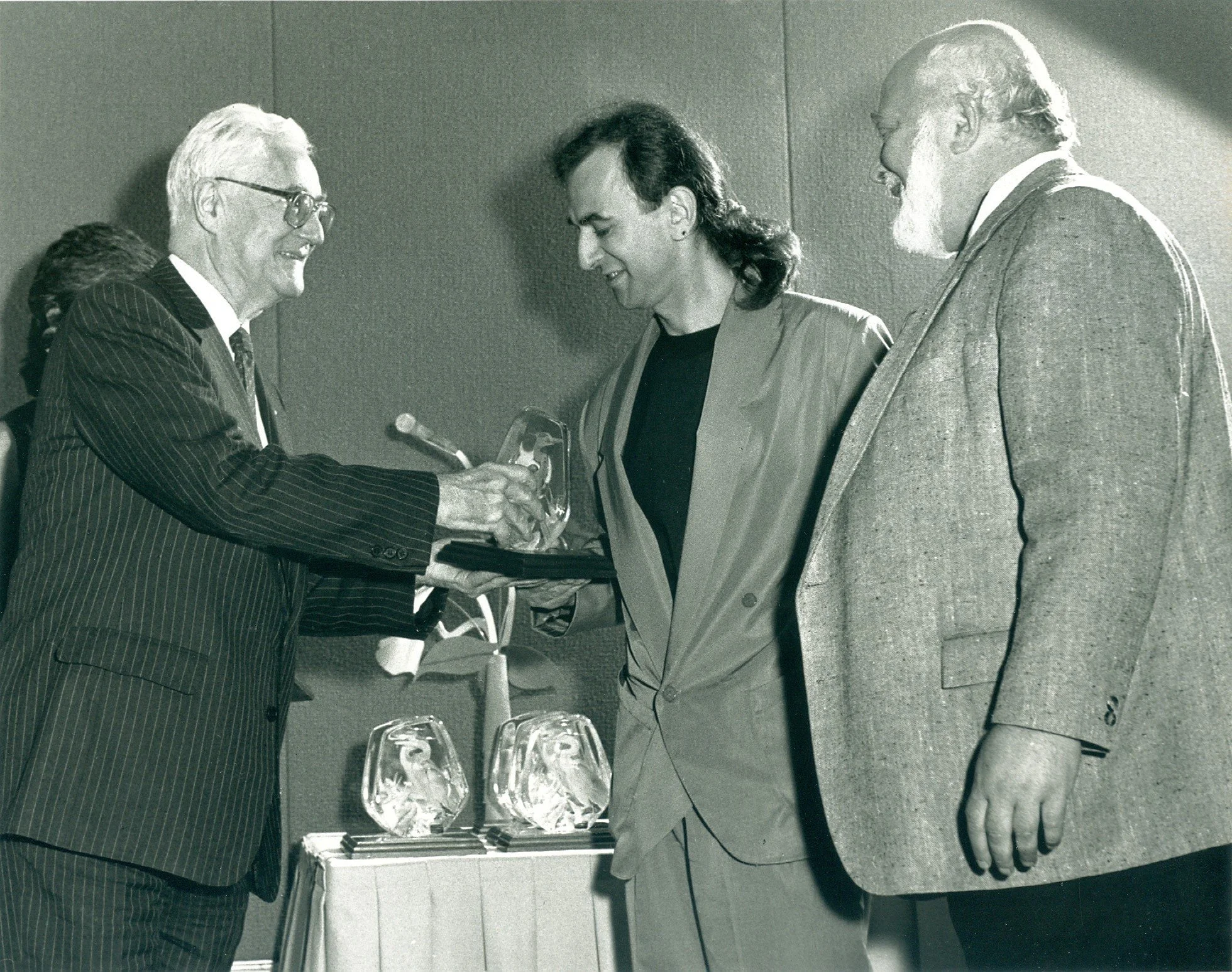 Ken receiving the first PROCAN CRYSTAL AWARD for "Every Bit of Love" June 12, 1978. Presented by the late Gordon Henderson and Les Weinstein.