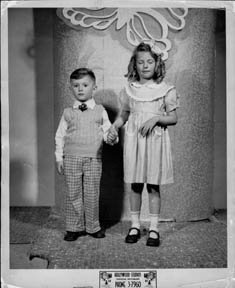 Ken at 4 years old & friend. First time on stage. Old Zeller's department store, 1949. Photo: Hollywood Studios, Saint John, NB, Charles & Edwin Murphy.