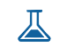 Blue laboratory flask icon