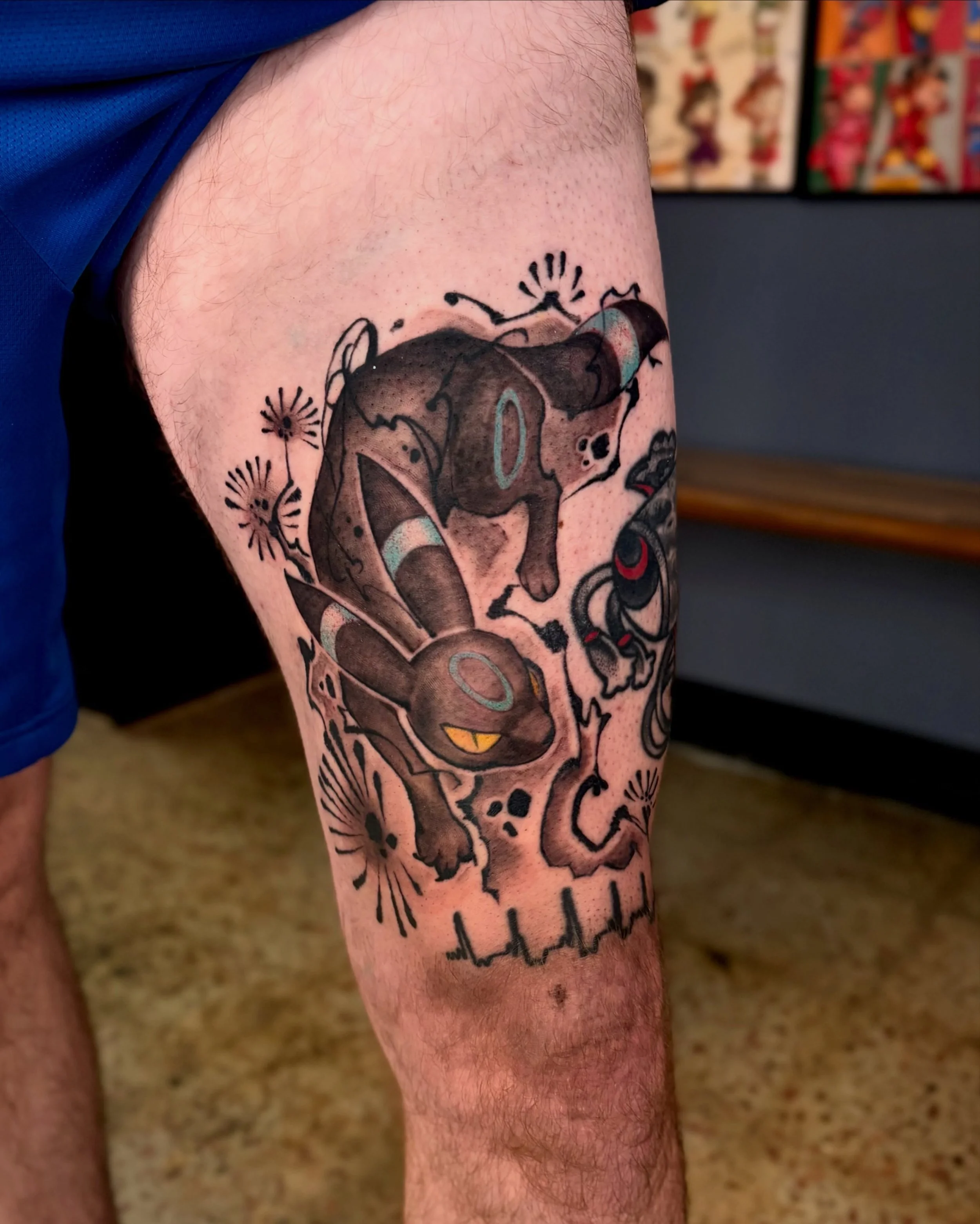 Mixing a little Japanese and Pok&eacute;mon, as it was meant to be 🌕 Shiny Moon-dog Umbreon (or bunny, or fox, or cat whatever you think it is!) 

✨Booking Sept - November!! (booking link in bio)
📍Minneapolis, MN @thirty8caliber