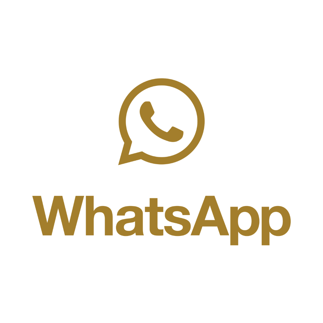 Gold WhatsApp logo with black background.
