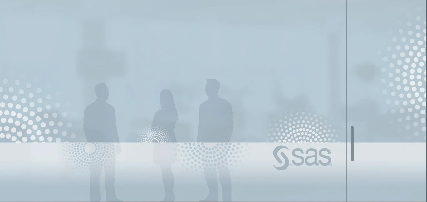 Glass etching for SAS office conference room