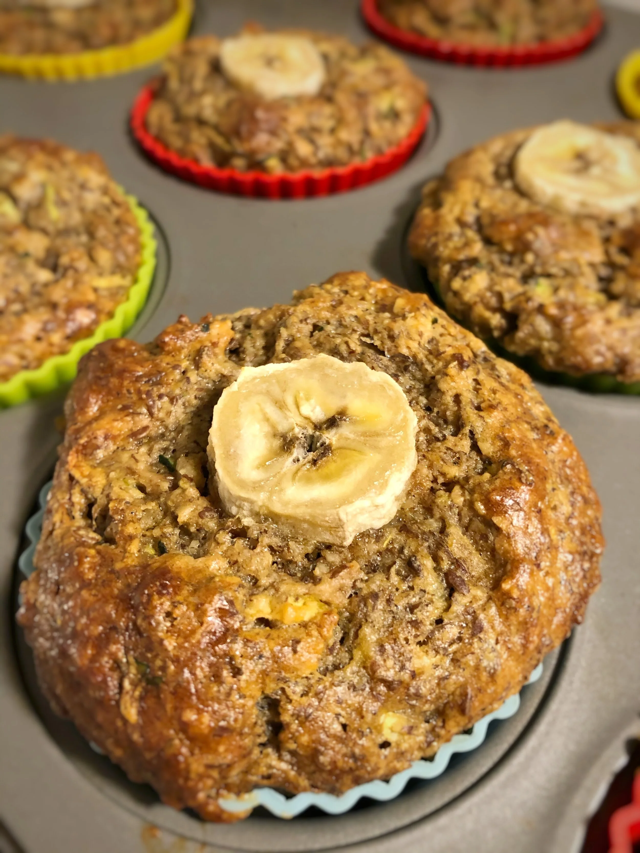 Banana Zucchini Protein Muffins