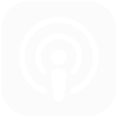 Podcast icon with concentric circles and a microphone symbol in the center.
