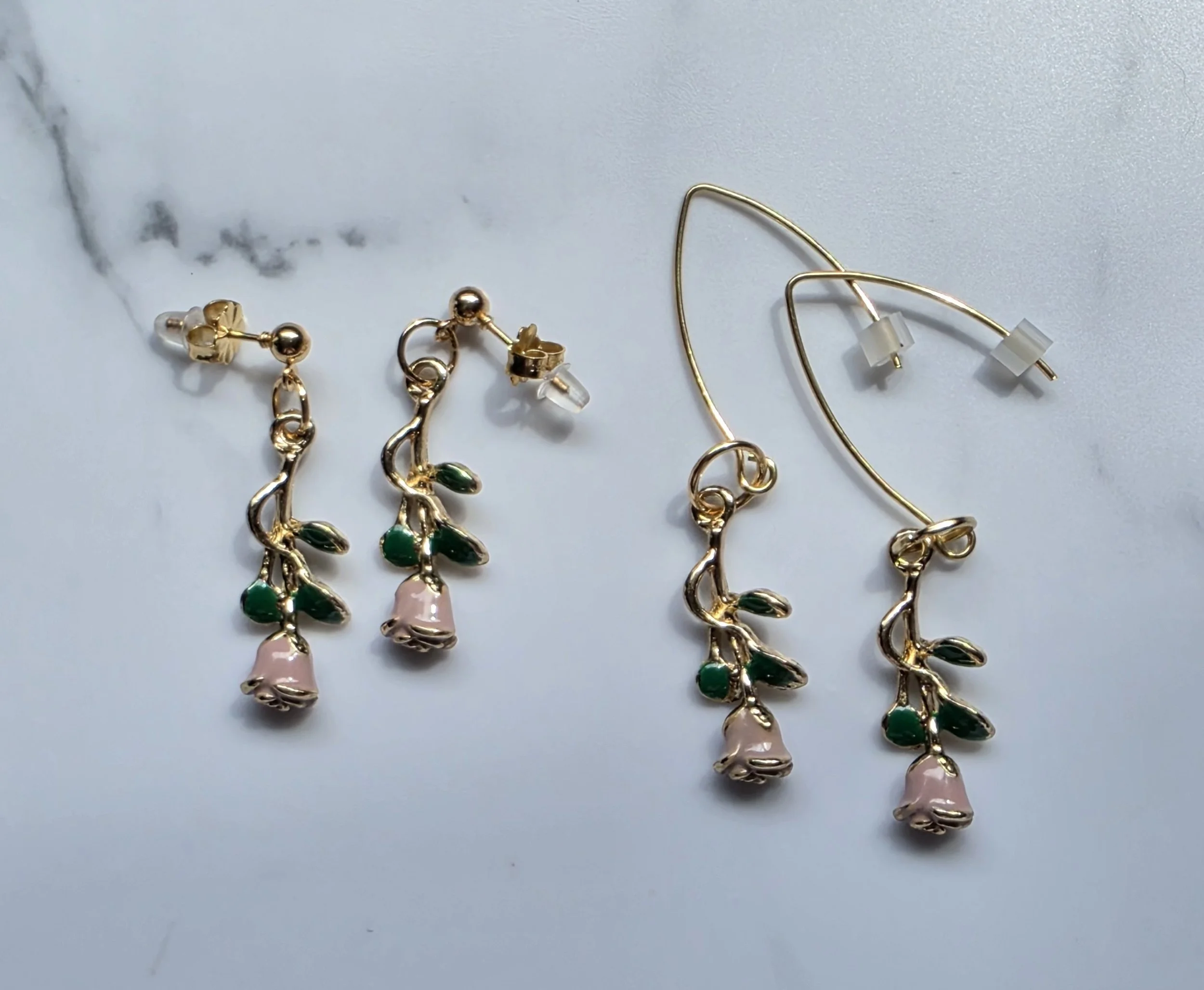 Hanging Flower Earrings