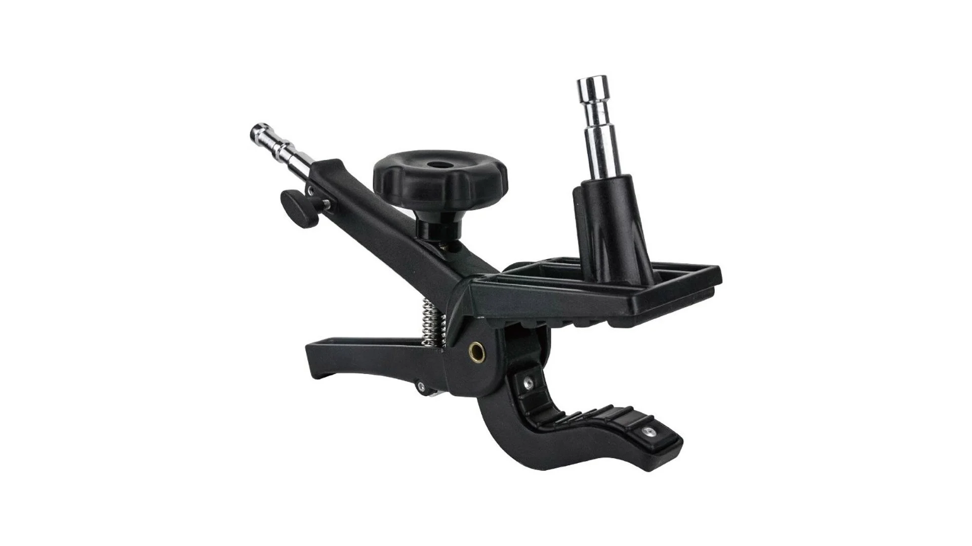 Support pour appareil photo ou caméra avec fixation pour objectif et base de montage.