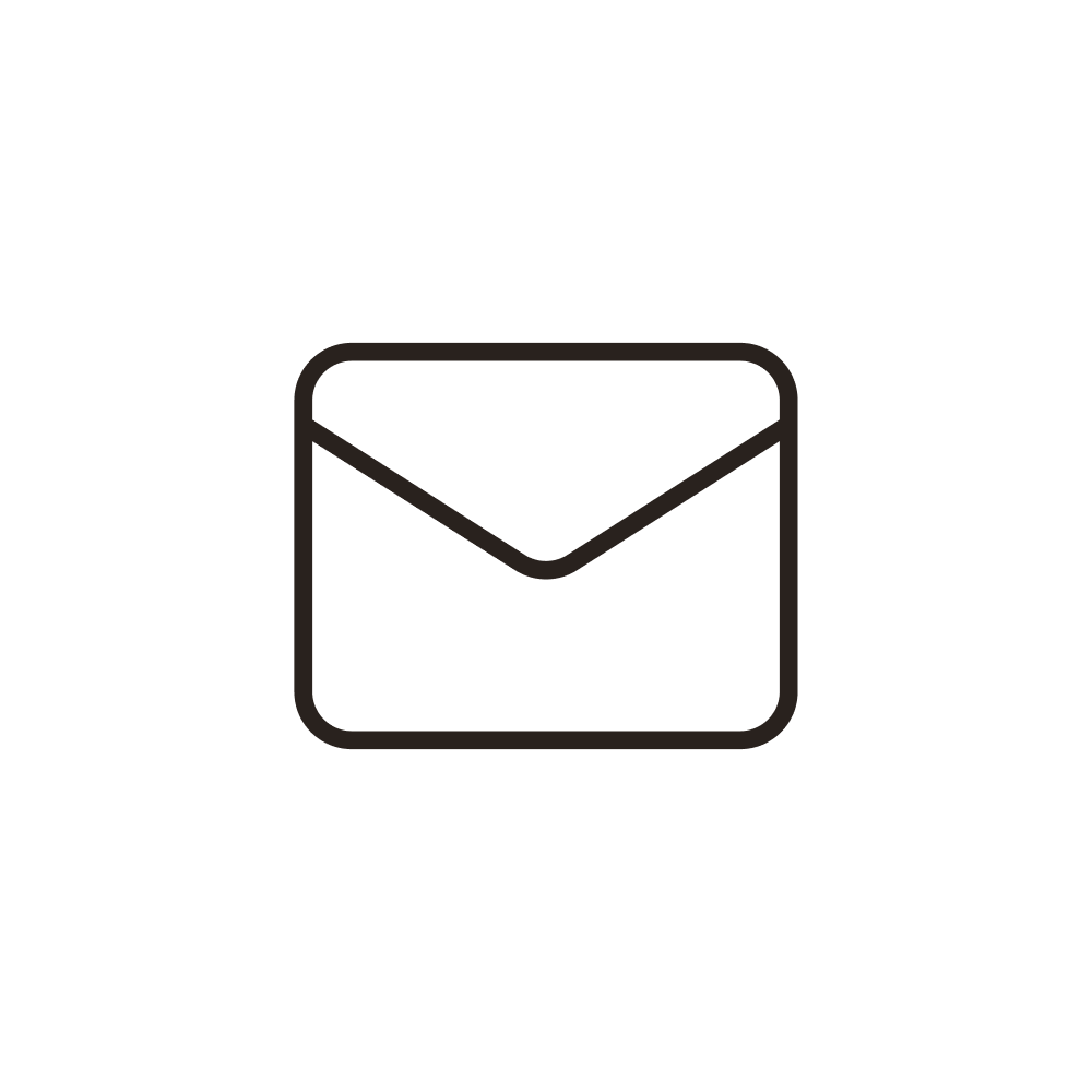 Outline icon of an envelope, representing email or messaging.