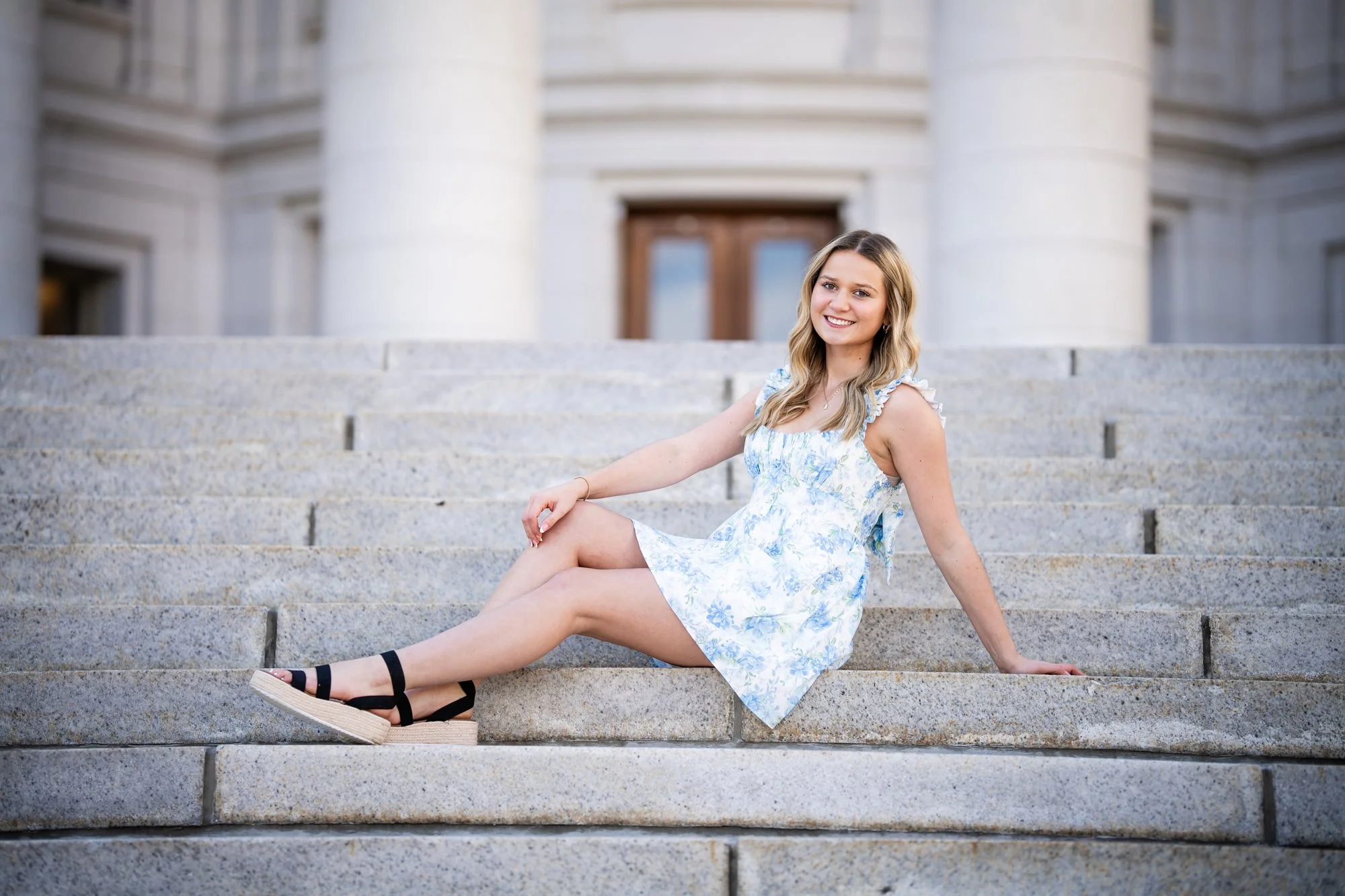 Madison senior photographer, Jevon Photo doing a photoshoot at the capital in Madison, WI.