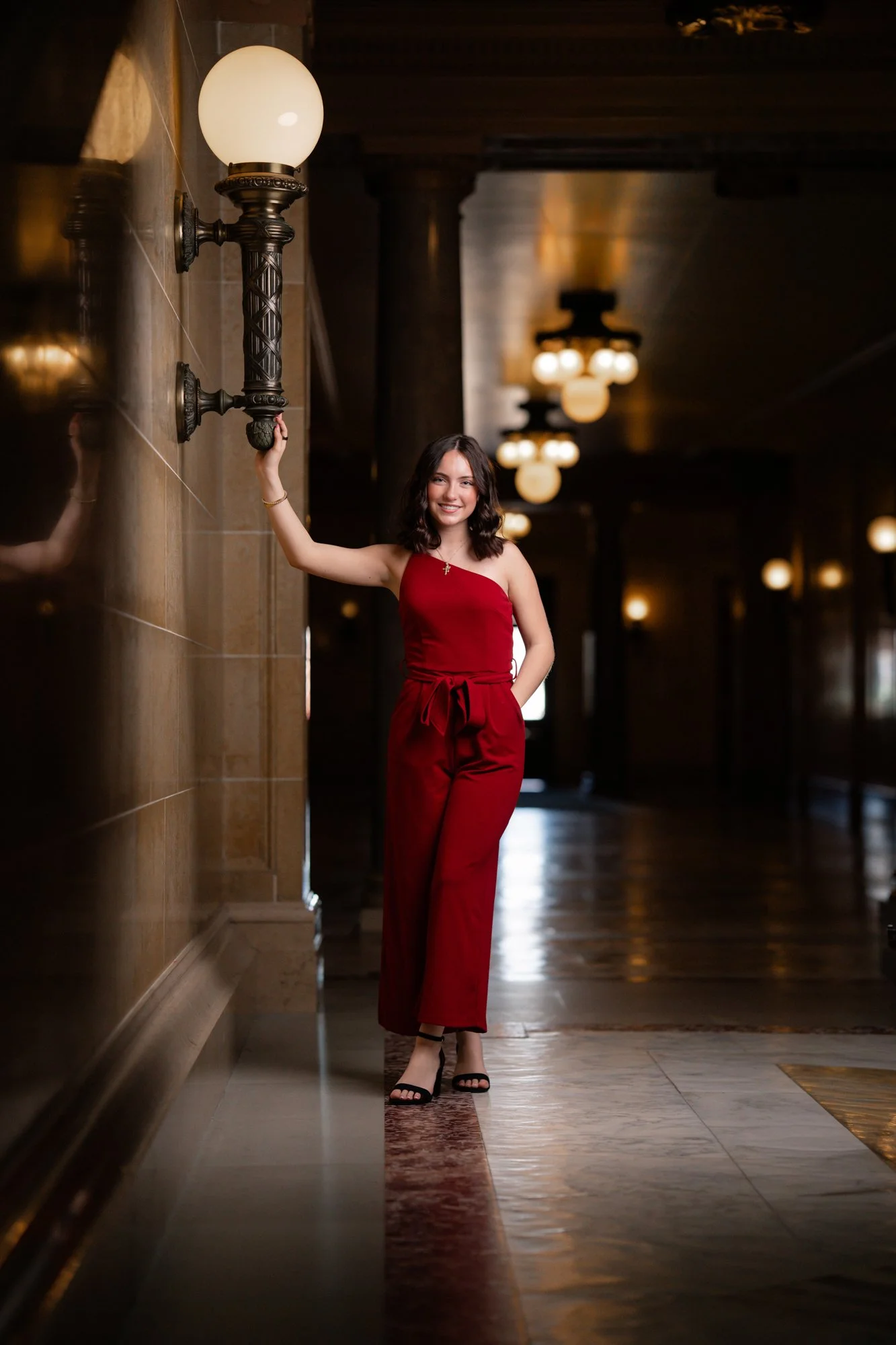 Jevon Photo, Senior photographer with a Mauston High School Senior, shooting in Madison, WI. at the captial.
