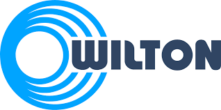Wilton logo with blue circular design and bold black text