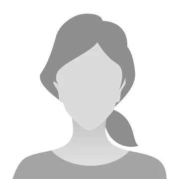A grayscale silhouette of a woman with shoulder-length hair pulled back into a low ponytail, facing forward.