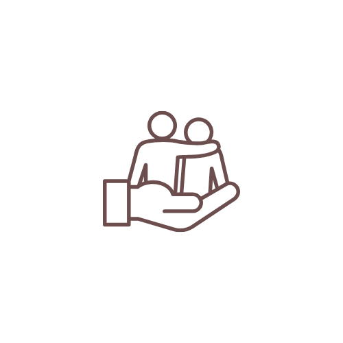 Companion Care - Memory care - Dementia care - Alzheimer's Care - Disability Care -  An illustration of two people sitting together on a hand, with one person reading a book to the other.
