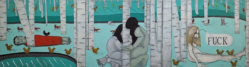 Is It Like Today  •  Acrylic on Birch Panel  •  42 x 154 inches