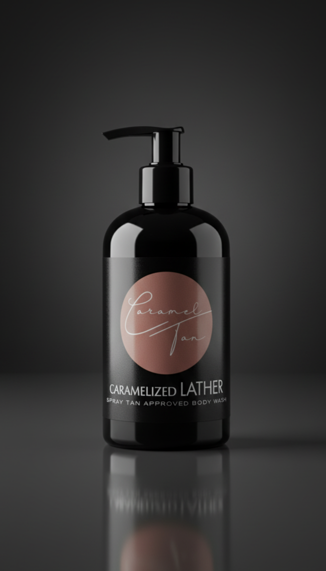 Caramelized Lather spray tan-safe body wash by Caramel Tan Austin