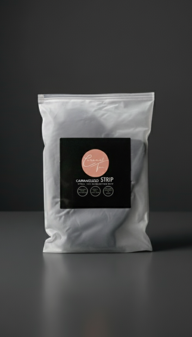 Caramelized Strip exfoliating mitt by Caramel Tan Austin