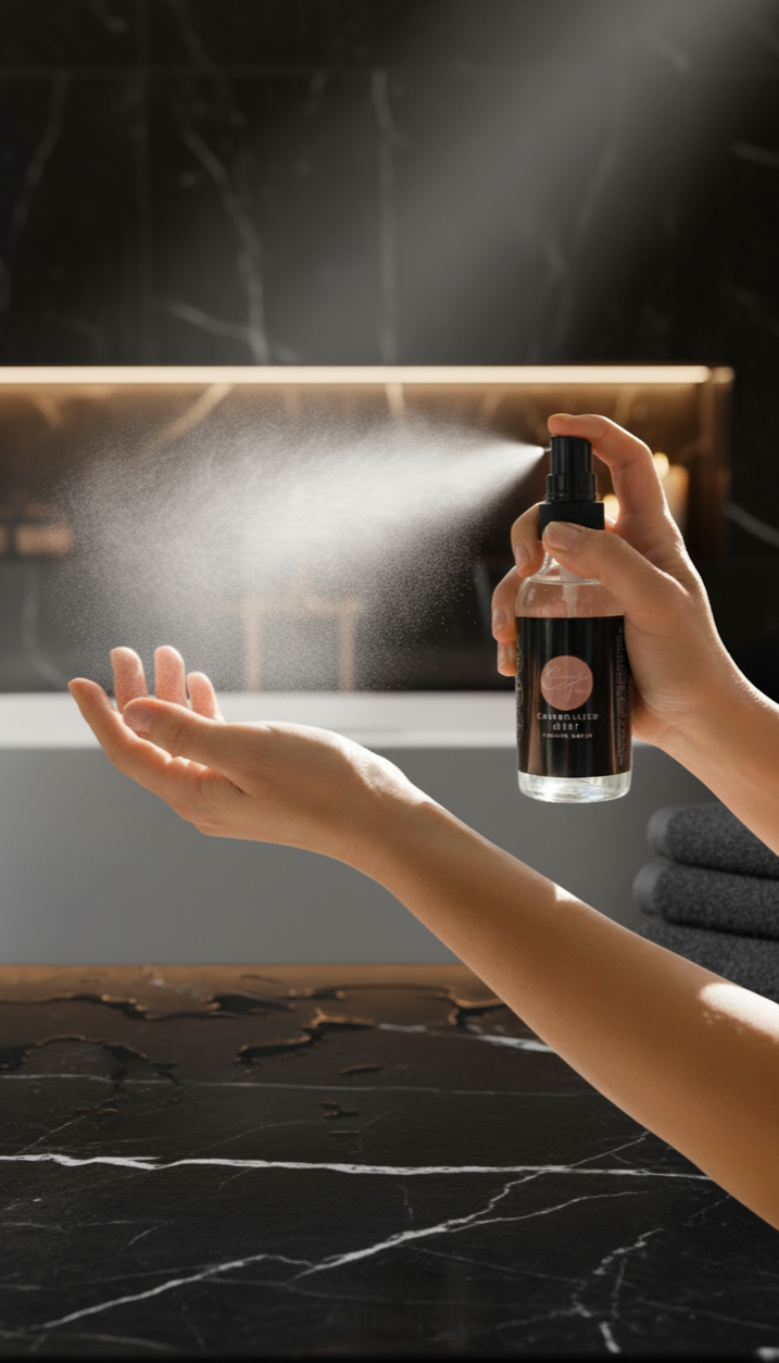 Lightweight face tanning water with antioxidant jojoba oil