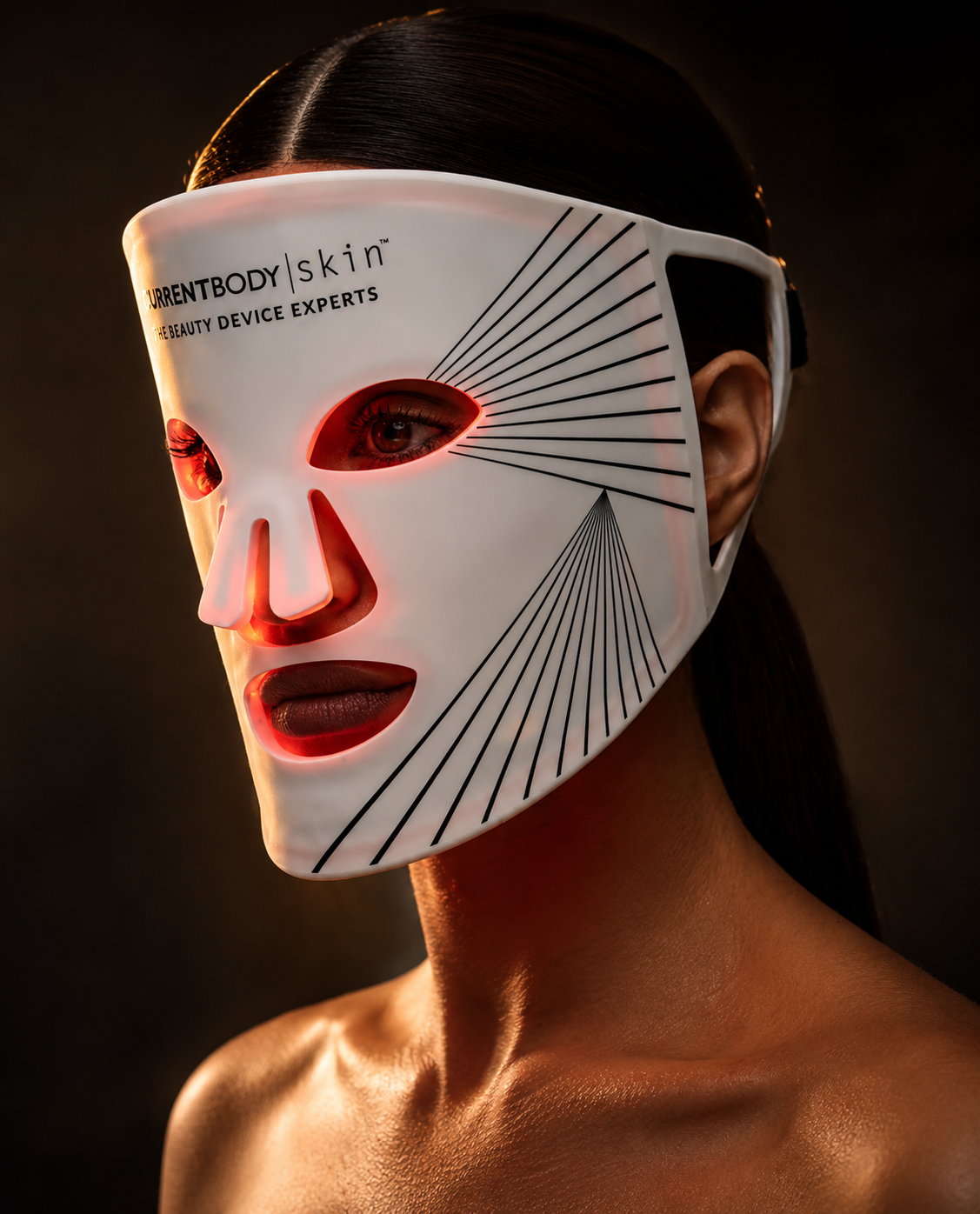 Luxury red light therapy treatment at Aurenza Studio featuring a full-body LED light panel to support healthy skin, reduce inflammation, and enhance recovery.