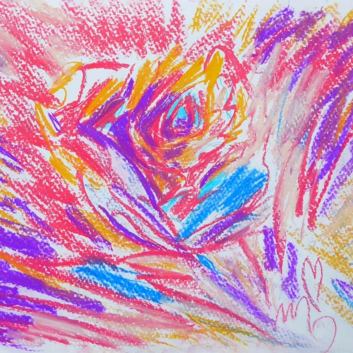 Abstract Flower Pastel by Maria Davis