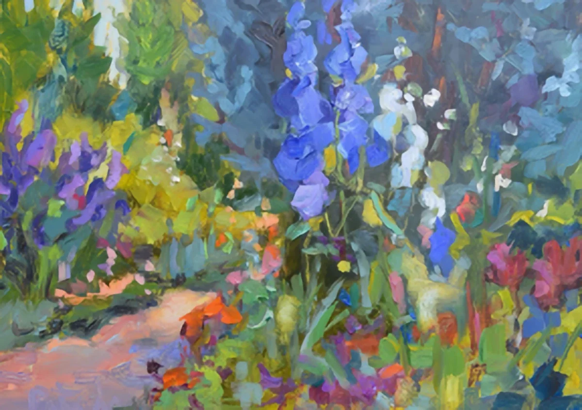 Painting of wildflowers done en Plein Air at the Betty Ford gardens in Colorado