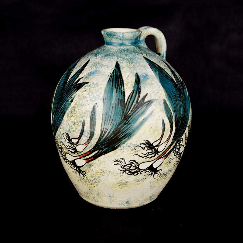 Clay Vessel with Onion Image Surface Design